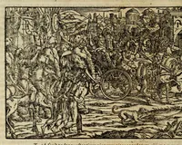 An illustration from Plvtarchi Chaeronensis Svmmi et philosophi et historici parallela : id est, vitae illvstrivm vivorvm Graecorvm et Romanorum (1580)