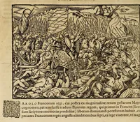 An illustration from Plvtarchi Chaeronensis Svmmi et philosophi et historici parallela : id est, vitae illvstrivm vivorvm Graecorvm et Romanorum (1580)