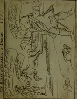An illustration from A political and satirical history of the years 1756 and 1757 : in a series of seventy-five humorous and entertaining prints, containing all the most remarkable transactions, characters and caricaturas of those two memorable years, to which is annexed, an explanatory account or key to every print, which renders the whole full and significant (1758)