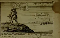 An illustration from A political and satirical history of the years 1756 and 1757 : in a series of seventy-five humorous and entertaining prints, containing all the most remarkable transactions, characters and caricaturas of those two memorable years, to which is annexed, an explanatory account or key to every print, which renders the whole full and significant (1758)