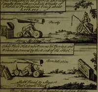 An illustration from A political and satirical history of the years 1756 and 1757 : in a series of seventy-five humorous and entertaining prints, containing all the most remarkable transactions, characters and caricaturas of those two memorable years, to which is annexed, an explanatory account or key to every print, which renders the whole full and significant (1758)