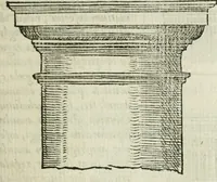 An illustration from M. Vitrvvii Pollionis De architectvra libri decem ad Caesarem Avgvstvm : omnibus omnium editionibus longè emendatiores, collatis veteribus exemplis : accesservnt Gulielmi Philandri Castilionii, ciuis Romani, annotationes castigatiores, & plus tertia parte locupletiores : adiecta est Epitome in omnes Georgij Agricolae De mensuris & ponderibus libros, eodem avtore : cum Graeco pariter & Latino indice locupletissimo (1552)