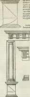 An illustration from M. Vitrvvii Pollionis De architectvra libri decem ad Caesarem Avgvstvm : omnibus omnium editionibus longè emendatiores, collatis veteribus exemplis : accesservnt Gulielmi Philandri Castilionii, ciuis Romani, annotationes castigatiores, & plus tertia parte locupletiores : adiecta est Epitome in omnes Georgij Agricolae De mensuris & ponderibus libros, eodem avtore : cum Graeco pariter & Latino indice locupletissimo (1552)