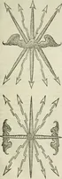 An illustration from M. Vitrvvii Pollionis De architectvra libri decem ad Caesarem Avgvstvm : omnibus omnium editionibus longè emendatiores, collatis veteribus exemplis : accesservnt Gulielmi Philandri Castilionii, ciuis Romani, annotationes castigatiores, & plus tertia parte locupletiores : adiecta est Epitome in omnes Georgij Agricolae De mensuris & ponderibus libros, eodem avtore : cum Graeco pariter & Latino indice locupletissimo (1552)