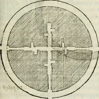 An illustration from M. Vitrvvii Pollionis De architectvra libri decem ad Caesarem Avgvstvm : omnibus omnium editionibus longè emendatiores, collatis veteribus exemplis : accesservnt Gulielmi Philandri Castilionii, ciuis Romani, annotationes castigatiores, & plus tertia parte locupletiores : adiecta est Epitome in omnes Georgij Agricolae De mensuris & ponderibus libros, eodem avtore : cum Graeco pariter & Latino indice locupletissimo (1552)