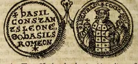 An illustration from Polycarpi TenzelI Selecta numismata aurea argentea et aerea maximi moduli, ex nummophylacio illustrissimi comitis AntonI Guntheri, S.R.I. quatuor-viri, comitis Schwarzburgi & Hohnsteinii, dynastae Arnstadii, Sondershusae, Leutenbergae, Lohrae, et Clettenbergae, &c (1693)
