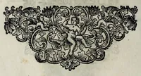 An illustration from Pompe funerali celebrate in Napoli per l'eccellentissima signora d. Caterina d'Aragona, e Sandovale, duchessa di Segorbia , Cardona, &c. : con l'aggiunta di altri componimenti intorno al medesimo soggetto : dedicate all'ecellentissimo suo figlio d. Luigi della Cerda, duca di Medina-Celi, &c., vicerè e capitan generale nel regno di Napoli (1697)