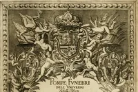 An illustration from Pompe fvnebri dell'vniverso : nella morte di Filippo qvarto il grande re delle Spagne, monarca cattolico, celebrate in Napoli alli XVIII. di febraro MDCLXVI dall'eminentissimo signore don Pascale Aragona ... (1666)