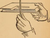 An illustration from Popular pastimes for amusement and instruction : being a standard work on games, plays, magic, and natural phenomena suitable for all occasions : containing parlor games, charming tableaux, tricks of magic, charades and conundrums, curious puzzles, phrenology and mind reading, palmistry or how to read the hand, humorous and pathetic recitations, dialogues, etc., etc. : including the delightful art of entertaining, the whole forming a charming treasury of pastimes for the home, public schools and academies, lodges, social gatherings, Sunday schools, etc., etc. (1901)