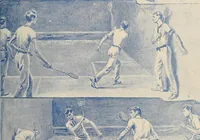 An illustration from Popular pastimes for amusement and instruction : being a standard work on games, plays, magic, and natural phenomena suitable for all occasions : containing parlor games, charming tableaux, tricks of magic, charades and conundrums, curious puzzles, phrenology and mind reading, palmistry or how to read the hand, humorous and pathetic recitations, dialogues, etc., etc. : including the delightful art of entertaining, the whole forming a charming treasury of pastimes for the home, public schools and academies, lodges, social gatherings, Sunday schools, etc., etc. (1901)
