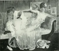 An illustration from Portraits d'artistes : peintres: Berthe Art, François Bulens, André Collin ... [et al.] : sculpteurs: Guillaume Charlier, Isidore de Rudder, Julien Dillens ... [et al.] (1905)