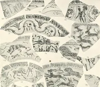 An illustration from The pottery found at Silchester : a descriptive account of the pottery recovered during the excavations on the site of the Romano-British city of Calleva Atrebatum at Silchester, Hants., and deposited in the Reading Museum (1916)