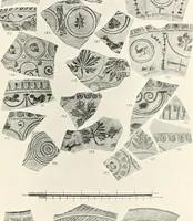 An illustration from The pottery found at Silchester : a descriptive account of the pottery recovered during the excavations on the site of the Romano-British city of Calleva Atrebatum at Silchester, Hants., and deposited in the Reading Museum (1916)