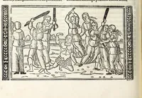 An illustration from P. Ouidii Metamorphosis : cum luculentissimis Raphaelis Regij enarrationibus : quibus cũ alia q̃da[m] ascripta sunt : q̃ in exemplarib[us] antea impressis nom inueniuntur : tum eorum apologia : q̃ fuerant a quibusdam reprehensa (1517)