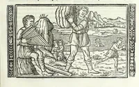 An illustration from P. Ouidii Metamorphosis : cum luculentissimis Raphaelis Regij enarrationibus : quibus cũ alia q̃da[m] ascripta sunt : q̃ in exemplarib[us] antea impressis nom inueniuntur : tum eorum apologia : q̃ fuerant a quibusdam reprehensa (1517)