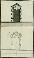 An illustration from Practical architecture, or, A sure guide to the true working according to the rules of that science : representing the five orders, with their several doors & windows, taken from Inigo Jones & other celebrated architects : to each plate tables containing the exact proportions of the several parts are likewise fitted : very usefull to all true lovers of architecture but particularly so to those who are engaged in ye noble art of building (1724)