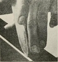An illustration from Practical bookbinding : a text-book intended for those who take up the art of bookbinding, and designed to give sufficient help to enable handy persons to bind their books and periodicals (1908)