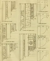 An illustration from Practical builder, or, Workman's general assistant, shewing the most approved and easy methods for drawing and working the whole or separate part of any building ... rules of carpentry ... the proportion of the five orders ... with plans and elevations of gentlemens and farm-houses, yards, barns, (1774)