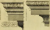 An illustration from Practical builder, or, Workman's general assistant, shewing the most approved and easy methods for drawing and working the whole or separate part of any building ... rules of carpentry ... the proportion of the five orders ... with plans and elevations of gentlemens and farm-houses, yards, barns, (1774)