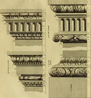 An illustration from Practical builder, or, Workman's general assistant, shewing the most approved and easy methods for drawing and working the whole or separate part of any building ... rules of carpentry ... the proportion of the five orders ... with plans and elevations of gentlemens and farm-houses, yards, barns, (1774)