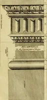 An illustration from Practical builder, or, Workman's general assistant, shewing the most approved and easy methods for drawing and working the whole or separate part of any building ... rules of carpentry ... the proportion of the five orders ... with plans and elevations of gentlemens and farm-houses, yards, barns, (1774)