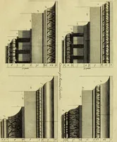 An illustration from Practical builder, or, Workman's general assistant, shewing the most approved and easy methods for drawing and working the whole or separate part of any building ... rules of carpentry ... the proportion of the five orders ... with plans and elevations of gentlemens and farm-houses, yards, barns, (1774)