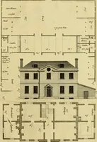 An illustration from Practical builder, or, Workman's general assistant, shewing the most approved and easy methods for drawing and working the whole or separate part of any building ... rules of carpentry ... the proportion of the five orders ... with plans and elevations of gentlemens and farm-houses, yards, barns, (1774)