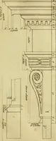 An illustration from Practical builder, or, Workman's general assistant, shewing the most approved and easy methods for drawing and working the whole or separate part of any building ... rules of carpentry ... the proportion of the five orders ... with plans and elevations of gentlemens and farm-houses, yards, barns, (1774)