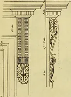 An illustration from Practical builder, or, Workman's general assistant, shewing the most approved and easy methods for drawing and working the whole or separate part of any building ... rules of carpentry ... the proportion of the five orders ... with plans and elevations of gentlemens and farm-houses, yards, barns, (1774)