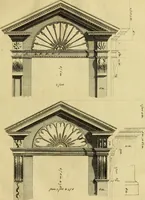 An illustration from Practical builder, or, Workman's general assistant, shewing the most approved and easy methods for drawing and working the whole or separate part of any building ... rules of carpentry ... the proportion of the five orders ... with plans and elevations of gentlemens and farm-houses, yards, barns, (1774)