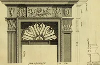 An illustration from Practical builder, or, Workman's general assistant, shewing the most approved and easy methods for drawing and working the whole or separate part of any building ... rules of carpentry ... the proportion of the five orders ... with plans and elevations of gentlemens and farm-houses, yards, barns, (1774)
