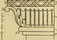 An illustration from Practical builder, or, Workman's general assistant, shewing the most approved and easy methods for drawing and working the whole or separate part of any building ... rules of carpentry ... the proportion of the five orders ... with plans and elevations of gentlemens and farm-houses, yards, barns, (1774)