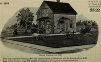 Picture 116 of 721 from Practical bungalows and cottages for town and country, perspective views and floor plans for three hundred low and medium priced houses and bungalows .. (1916), leaf 109