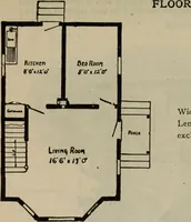 An illustration from Practical bungalows and cottages for town and country, perspective views and floor plans for three hundred low and medium priced houses and bungalows .. (1916)