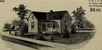 An illustration from Practical bungalows and cottages for town and country, perspective views and floor plans for three hundred low and medium priced houses and bungalows .. (1916)