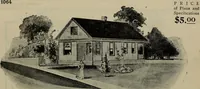An illustration from Practical bungalows and cottages for town and country, perspective views and floor plans for three hundred low and medium priced houses and bungalows .. (1916)