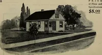 An illustration from Practical bungalows and cottages for town and country, perspective views and floor plans for three hundred low and medium priced houses and bungalows .. (1916)