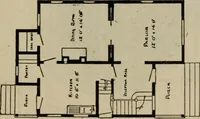 Picture 138 of 721 from Practical bungalows and cottages for town and country, perspective views and floor plans for three hundred low and medium priced houses and bungalows .. (1916), leaf 126
