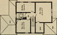 An illustration from Practical bungalows and cottages for town and country, perspective views and floor plans for three hundred low and medium priced houses and bungalows .. (1916)
