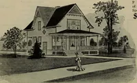Picture 142 of 721 from Practical bungalows and cottages for town and country, perspective views and floor plans for three hundred low and medium priced houses and bungalows .. (1916), leaf 129