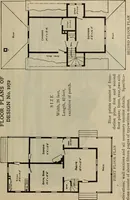 An illustration from Practical bungalows and cottages for town and country, perspective views and floor plans for three hundred low and medium priced houses and bungalows .. (1916)