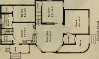 An illustration from Practical bungalows and cottages for town and country, perspective views and floor plans for three hundred low and medium priced houses and bungalows .. (1916)