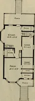 An illustration from Practical bungalows and cottages for town and country, perspective views and floor plans for three hundred low and medium priced houses and bungalows .. (1916)