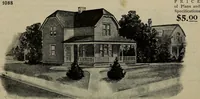 An illustration from Practical bungalows and cottages for town and country, perspective views and floor plans for three hundred low and medium priced houses and bungalows .. (1916)