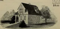 An illustration from Practical bungalows and cottages for town and country, perspective views and floor plans for three hundred low and medium priced houses and bungalows .. (1916)