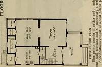 An illustration from Practical bungalows and cottages for town and country, perspective views and floor plans for three hundred low and medium priced houses and bungalows .. (1916)