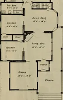 An illustration from Practical bungalows and cottages for town and country, perspective views and floor plans for three hundred low and medium priced houses and bungalows .. (1916)