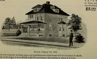 An illustration from Practical bungalows and cottages for town and country, perspective views and floor plans for three hundred low and medium priced houses and bungalows .. (1916)