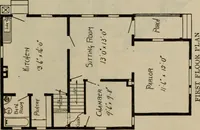 An illustration from Practical bungalows and cottages for town and country, perspective views and floor plans for three hundred low and medium priced houses and bungalows .. (1916)