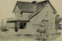 An illustration from Practical bungalows and cottages for town and country, perspective views and floor plans for three hundred low and medium priced houses and bungalows .. (1916)